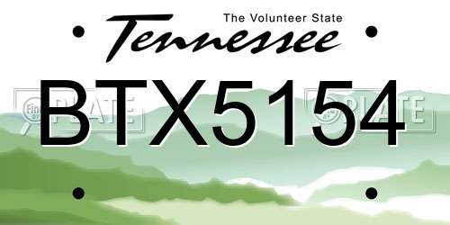 BTX5154 Tennessee License Plate