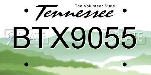 BTX9055 Tennessee License Plate