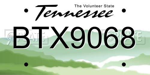 BTX9068 Tennessee License Plate