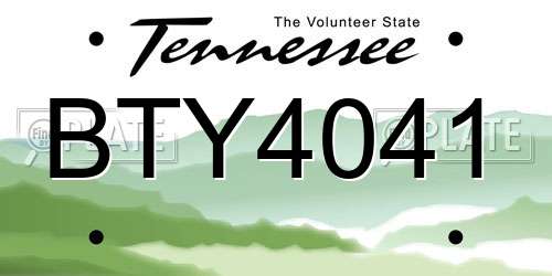 BTY4041 Tennessee License Plate