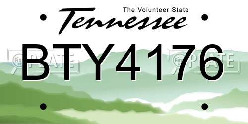 BTY4176 Tennessee License Plate