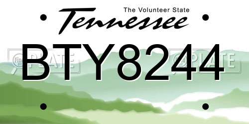 BTY8244 Tennessee License Plate
