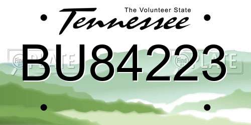 BU84223 Tennessee License Plate
