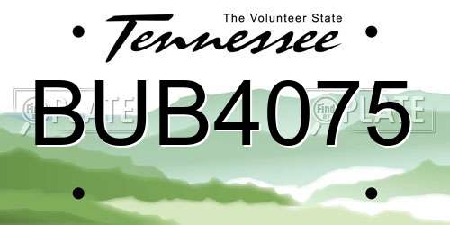 BUB4075 Tennessee License Plate