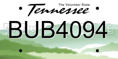 BUB4094 Tennessee License Plate