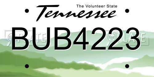 BUB4223 Tennessee License Plate