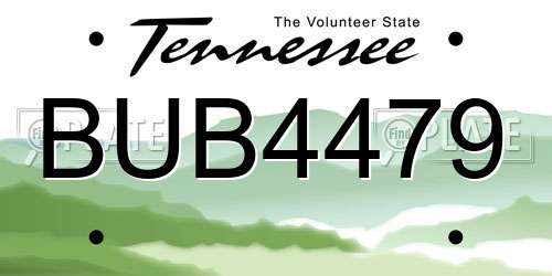 BUB4479 Tennessee License Plate