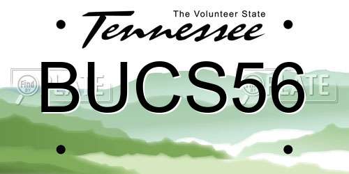 BUCS56 Tennessee License Plate