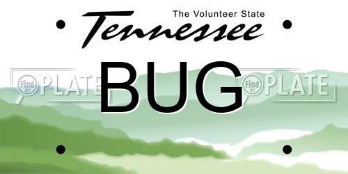 BUG Tennessee License Plate