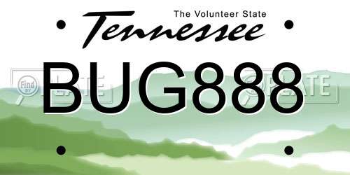BUG888 Tennessee License Plate