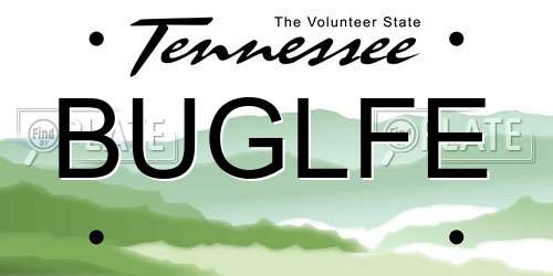 BUGLFE Tennessee License Plate