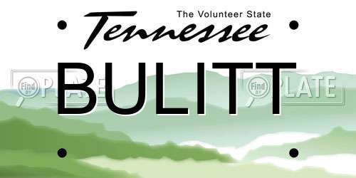BULITT Tennessee License Plate