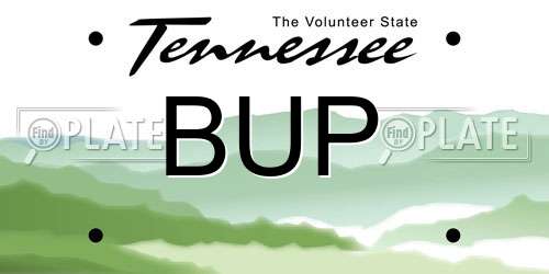 BUP Tennessee License Plate