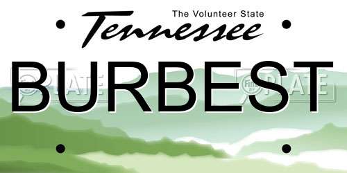 BURBEST Tennessee License Plate