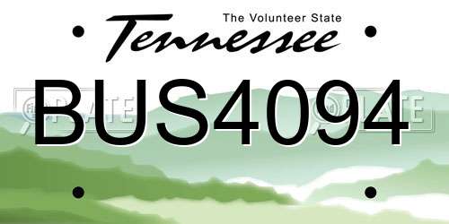 BUS4094 Tennessee License Plate