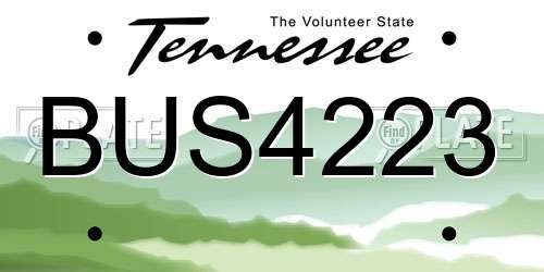 BUS4223 Tennessee License Plate