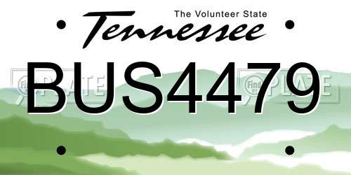 BUS4479 Tennessee License Plate