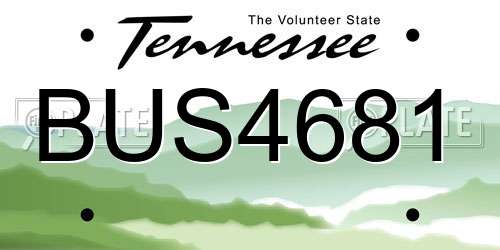 BUS4681 Tennessee License Plate