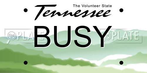 BUSY Tennessee License Plate