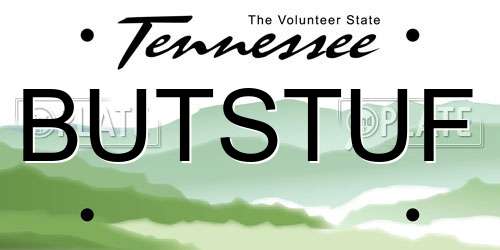 BUTSTUF Tennessee License Plate