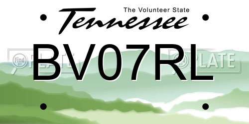 BV07RL Tennessee License Plate