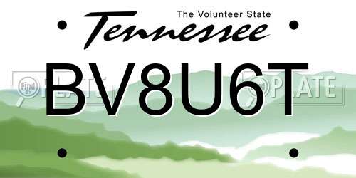 BV8U6T Tennessee License Plate