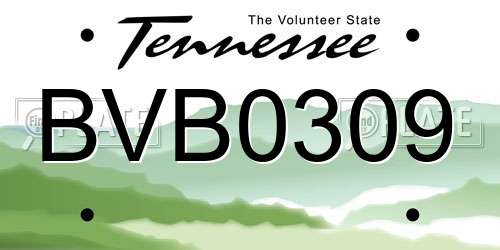 BVB0309 Tennessee License Plate