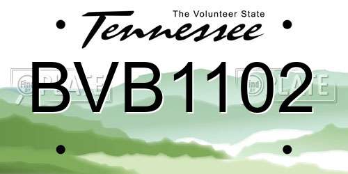 BVB1102 Tennessee License Plate