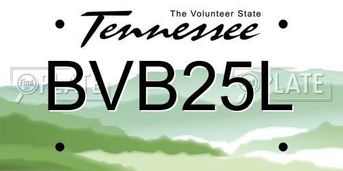 BVB25L Tennessee License Plate