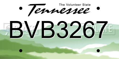 BVB3267 Tennessee License Plate