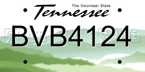 BVB4124 Tennessee License Plate