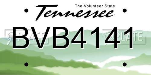 BVB4141 Tennessee License Plate