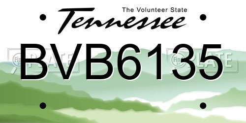 BVB6135 Tennessee License Plate