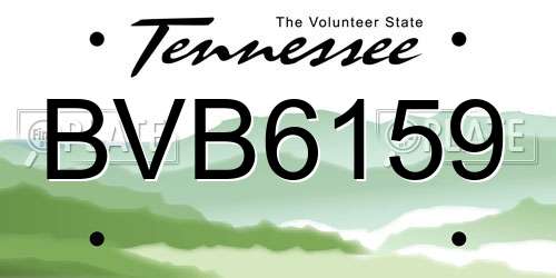 BVB6159 Tennessee License Plate
