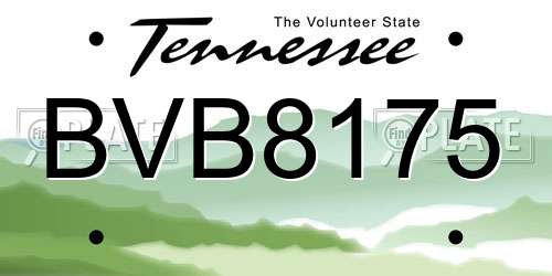 BVB8175 Tennessee License Plate