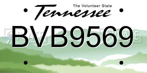 BVB9569 Tennessee License Plate