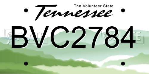 BVC2784 Tennessee License Plate