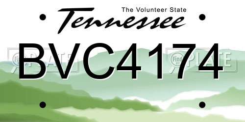 BVC4174 Tennessee License Plate