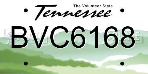 BVC6168 Tennessee License Plate