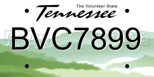 BVC7899 Tennessee License Plate