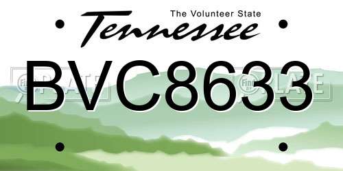 BVC8633 Tennessee License Plate