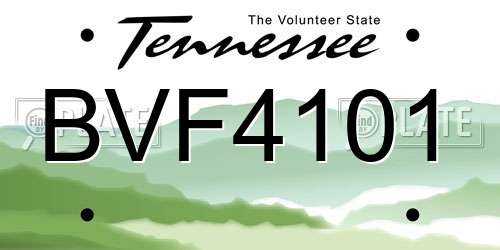BVF4101 Tennessee License Plate