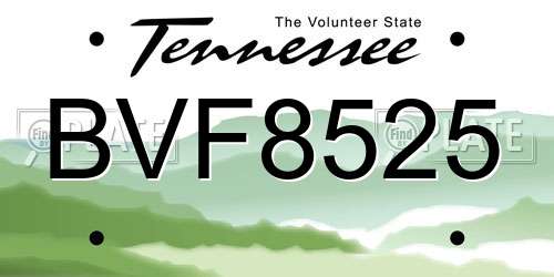 BVF8525 Tennessee License Plate
