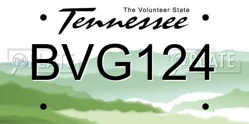 BVG124 Tennessee License Plate