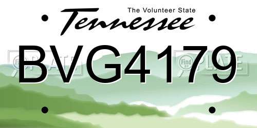 BVG4179 Tennessee License Plate