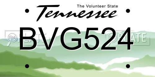 BVG524 Tennessee License Plate