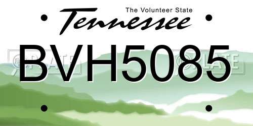 BVH5085 Tennessee License Plate