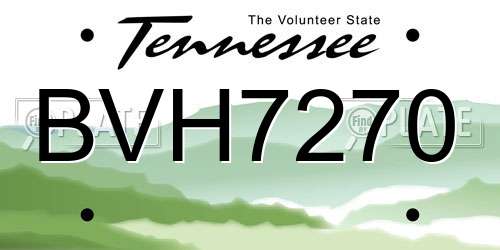 BVH7270 Tennessee License Plate