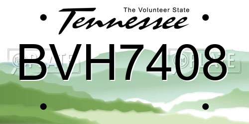 BVH7408 Tennessee License Plate