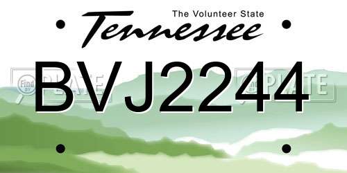 BVJ2244 Tennessee License Plate